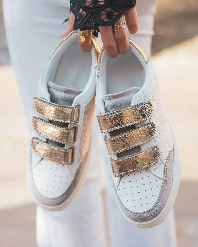 ZAPATILLAS DE MUJER CON ESTAMPADO DE LEOPARDO Y CIERRE DE VELCRO  ELENA