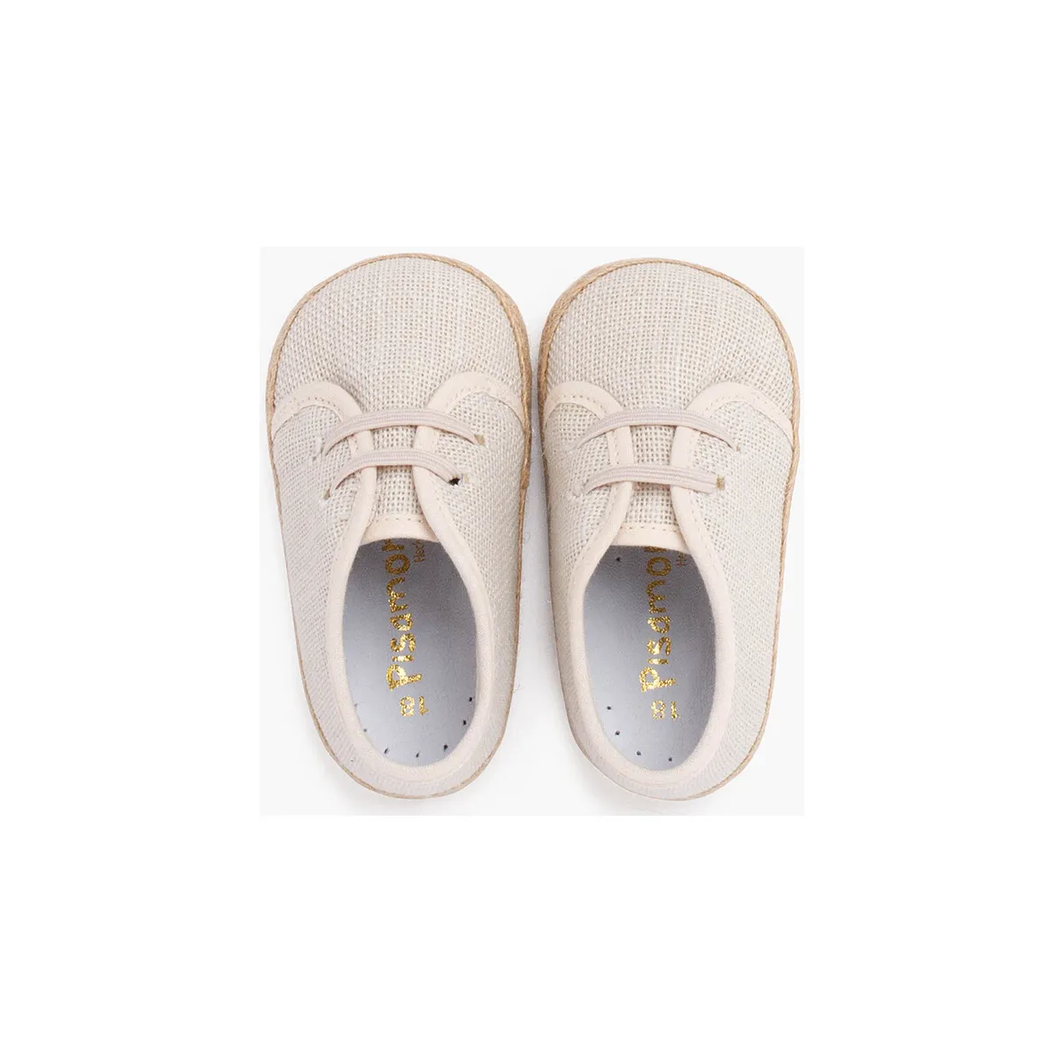 zapatos bebé lino y yute cordón elástico