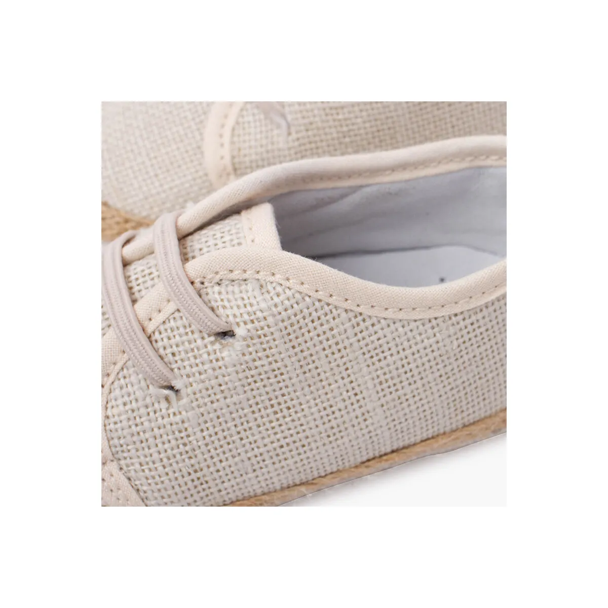 zapatos bebé lino y yute cordón elástico