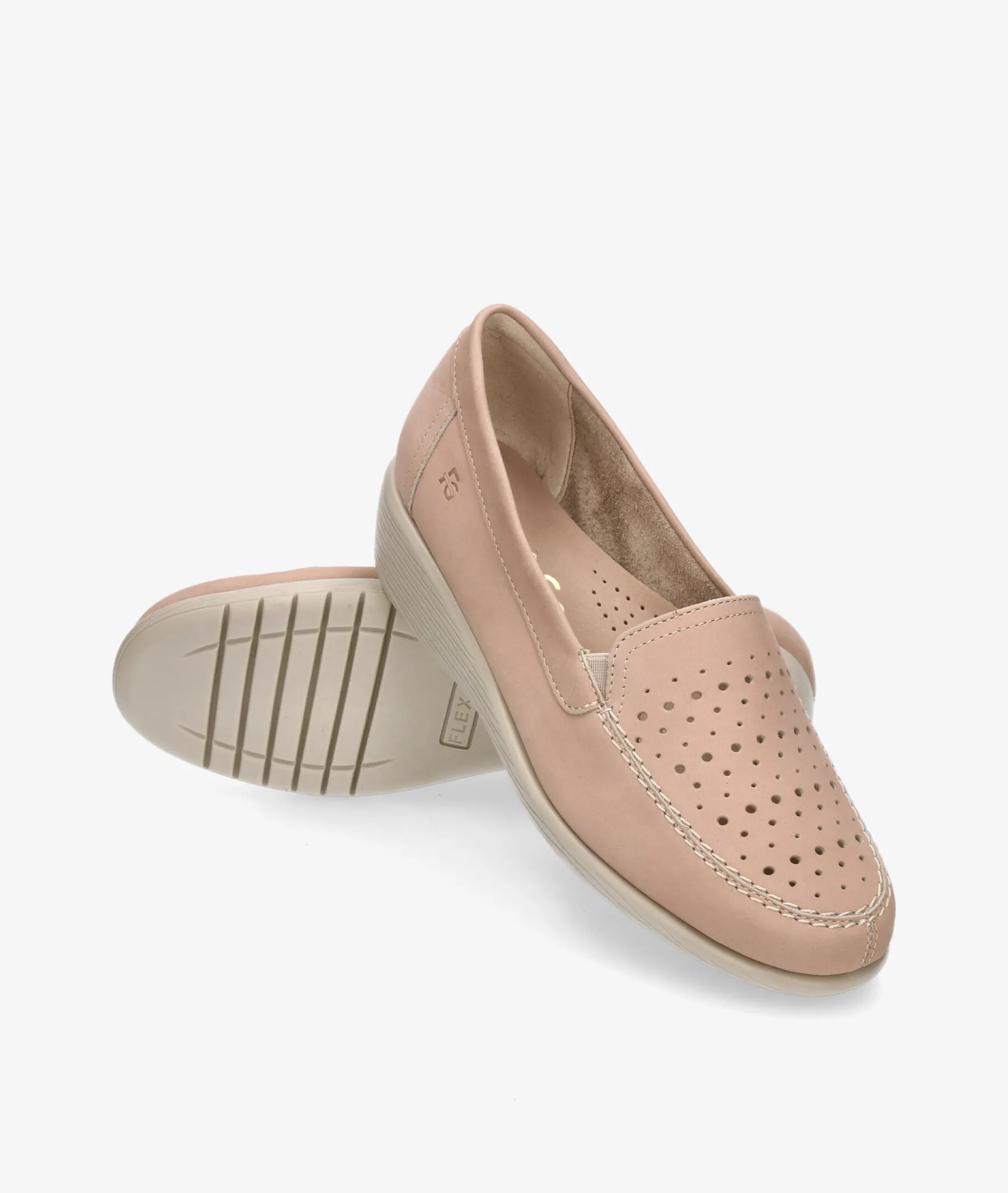 Zapatos confort Flex&Go ST1088 en nobuck beige