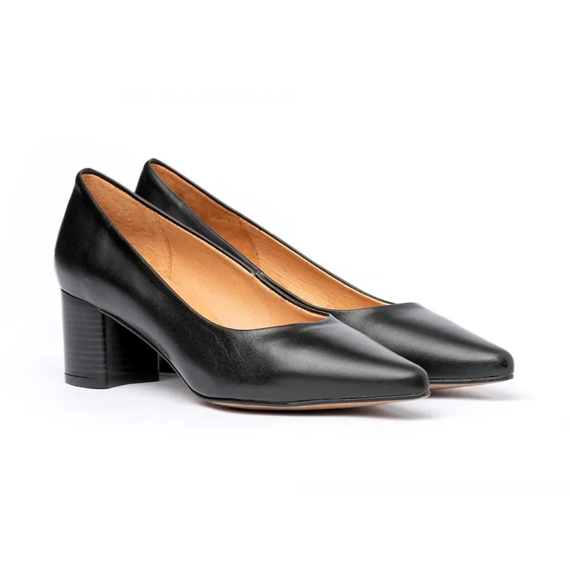 Zapatos De Salón Confort Mujer Piel Napa Tacón Bajo 1493 Negro, de Eva Mañas