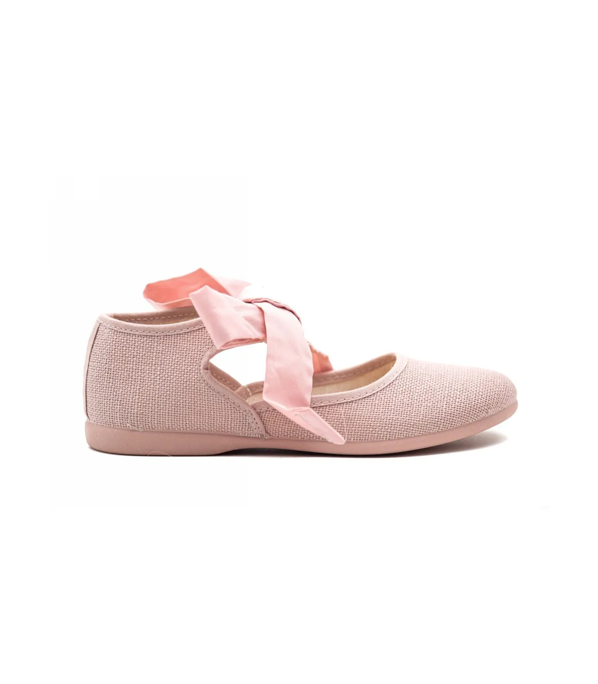 ZAPATOS MERCEDITAS LONAS NIÑA TOKOLATE LAZO 115109