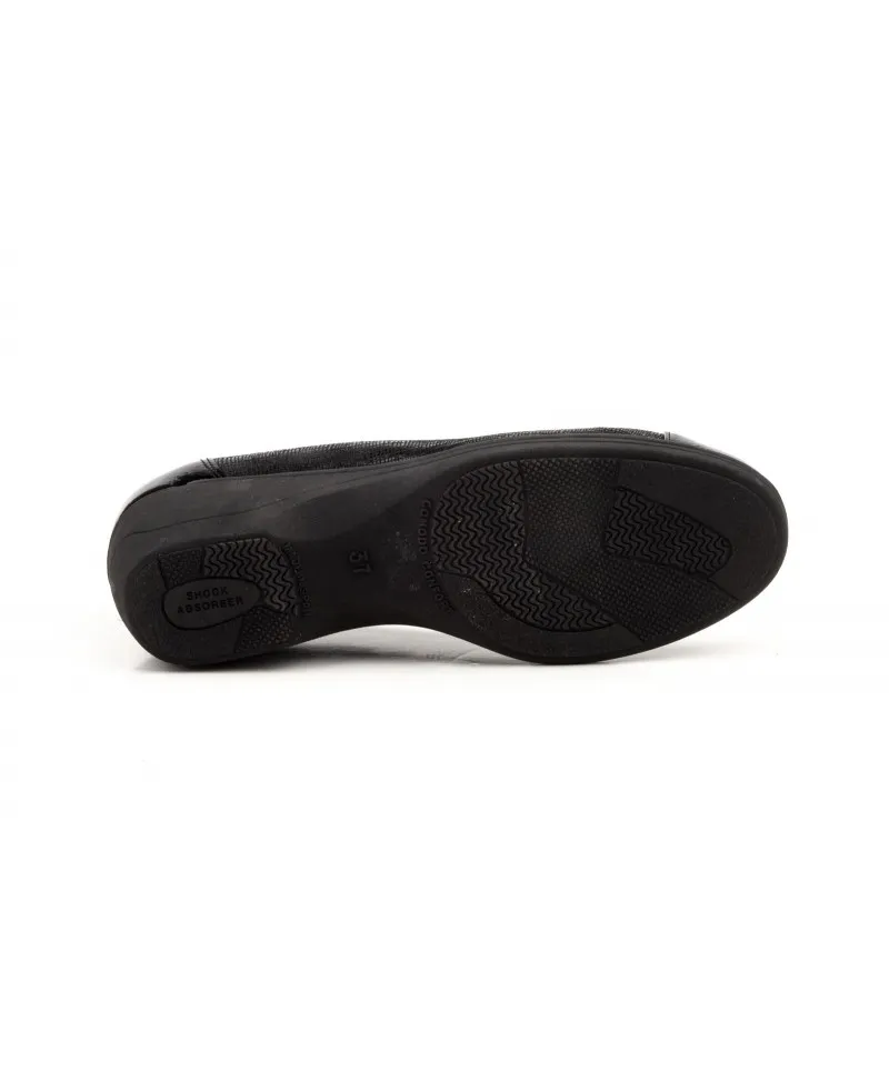 Zapatos Mujer Piel Negro y Marrón Cuña Baja