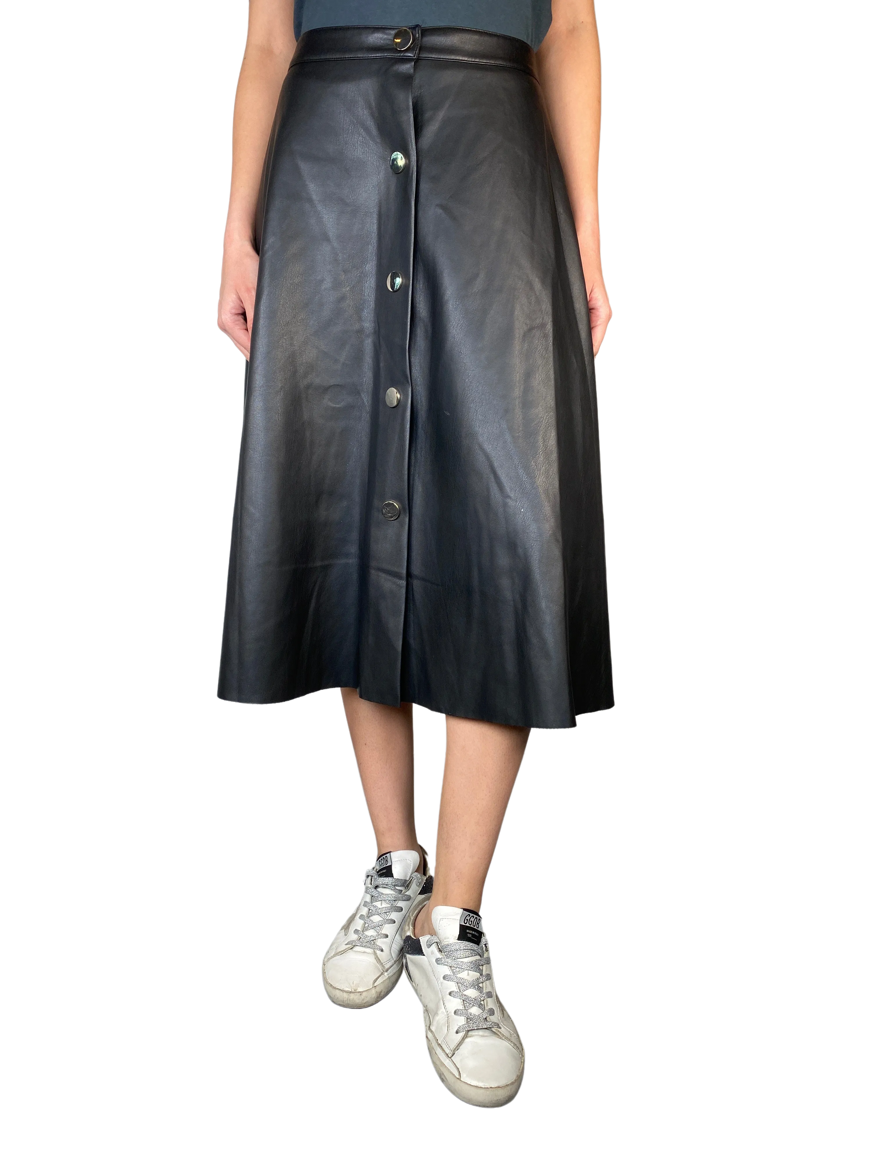 ZARA Falda Cuero Vegano