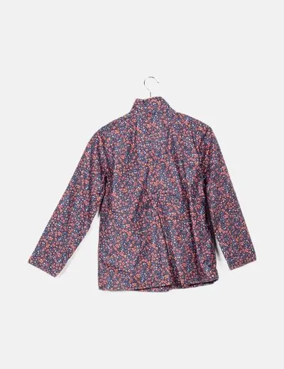 ZY Blazer azul marino estampado floral
